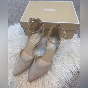 Michael Kors champagne glitter heels